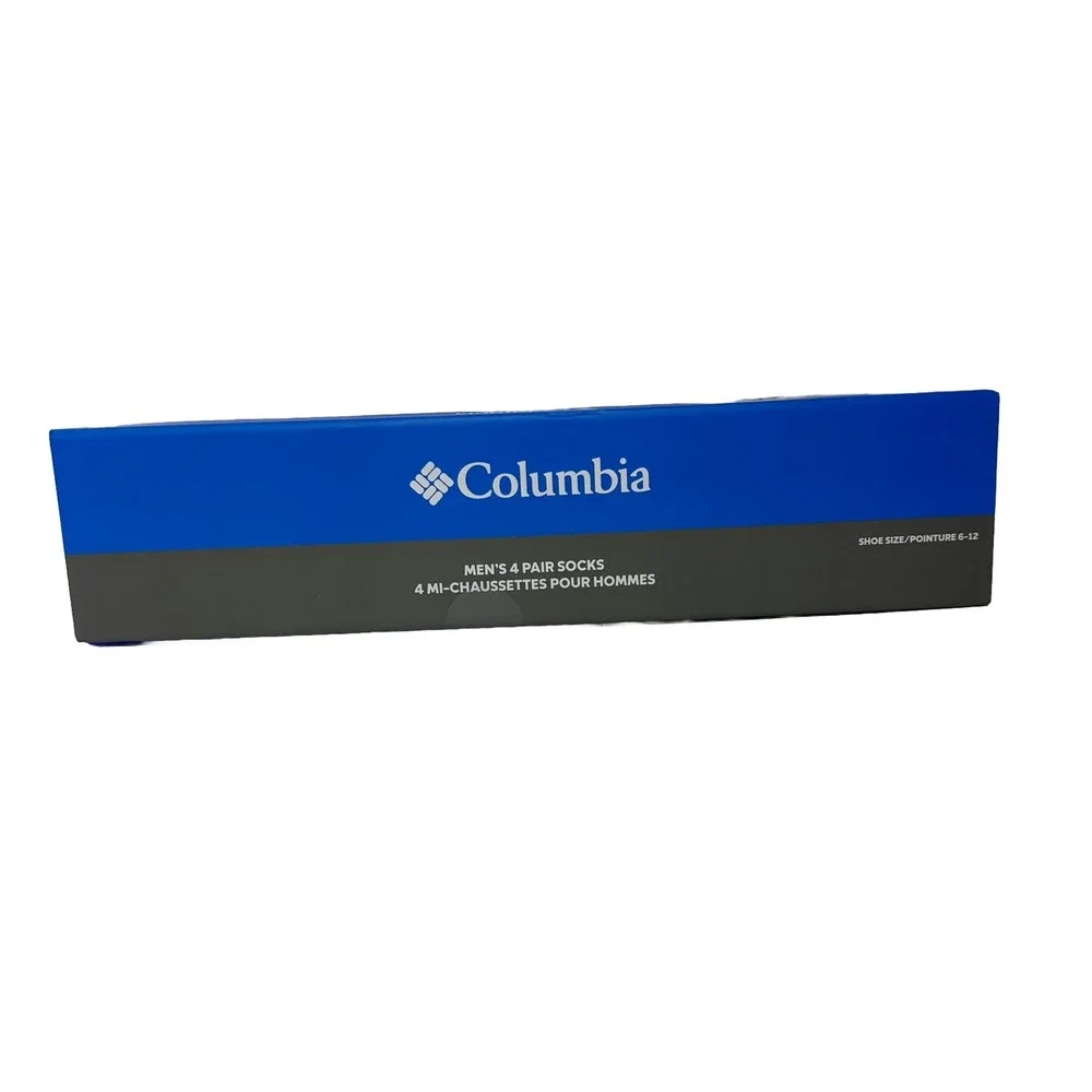 Columbia‎ Men's 4-Pairs mi-chaussettes Crew Socks RCS422MAS1 Gift Box Size 6-12